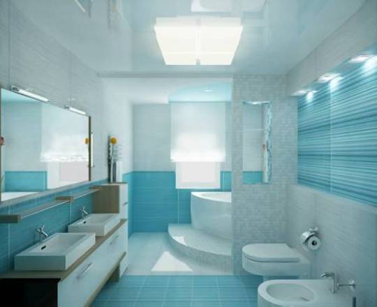 Цветовое и световое решение ванной комнаты
